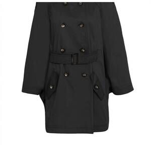 NEW THEO THE LABEL women's chloe trapunto trench cape in black